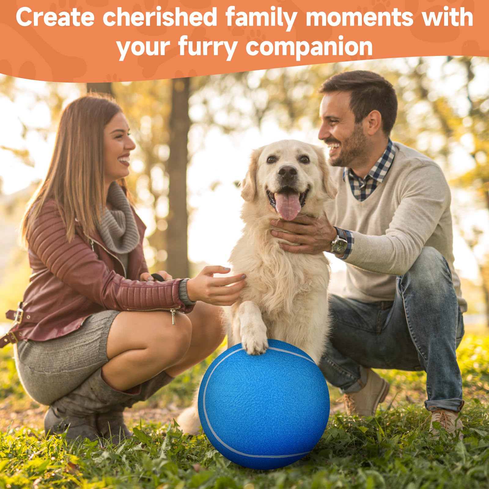 QDAN Pelota de caucho natural para perros grandes, juego seguro.