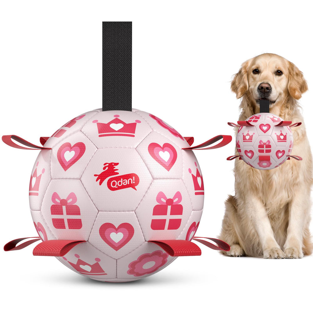 QDAN balon perro rosado con cintas, ideal para juego activo al aire libre.