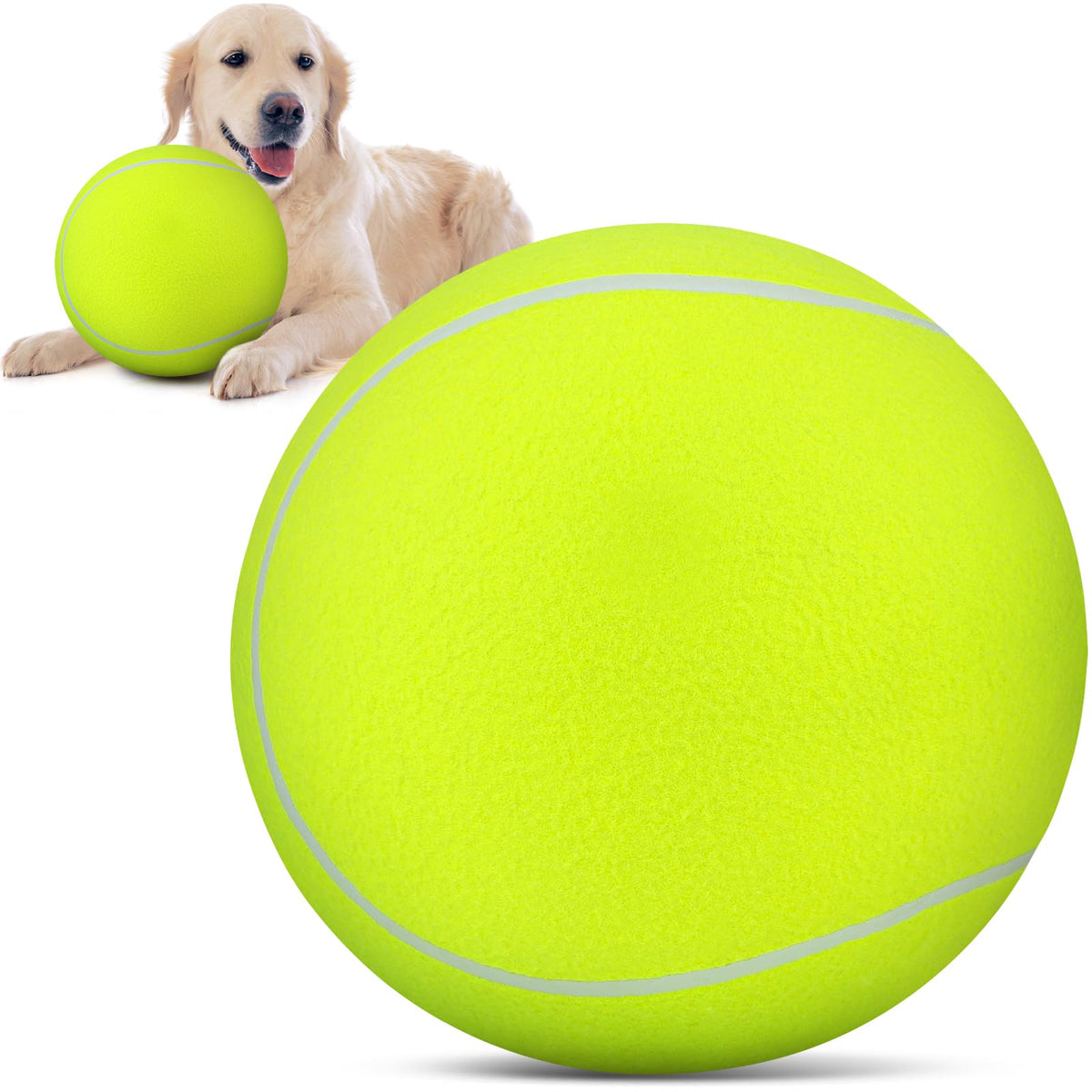 QDAN balón tenis gigante para perros de 9,5 pulgadas, ideal para juegos al aire libre.