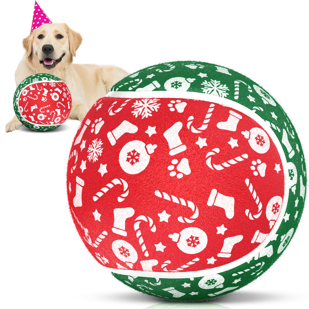 QDAN pelotas tenis grandes para perros, ideal para juego activo al aire libre.