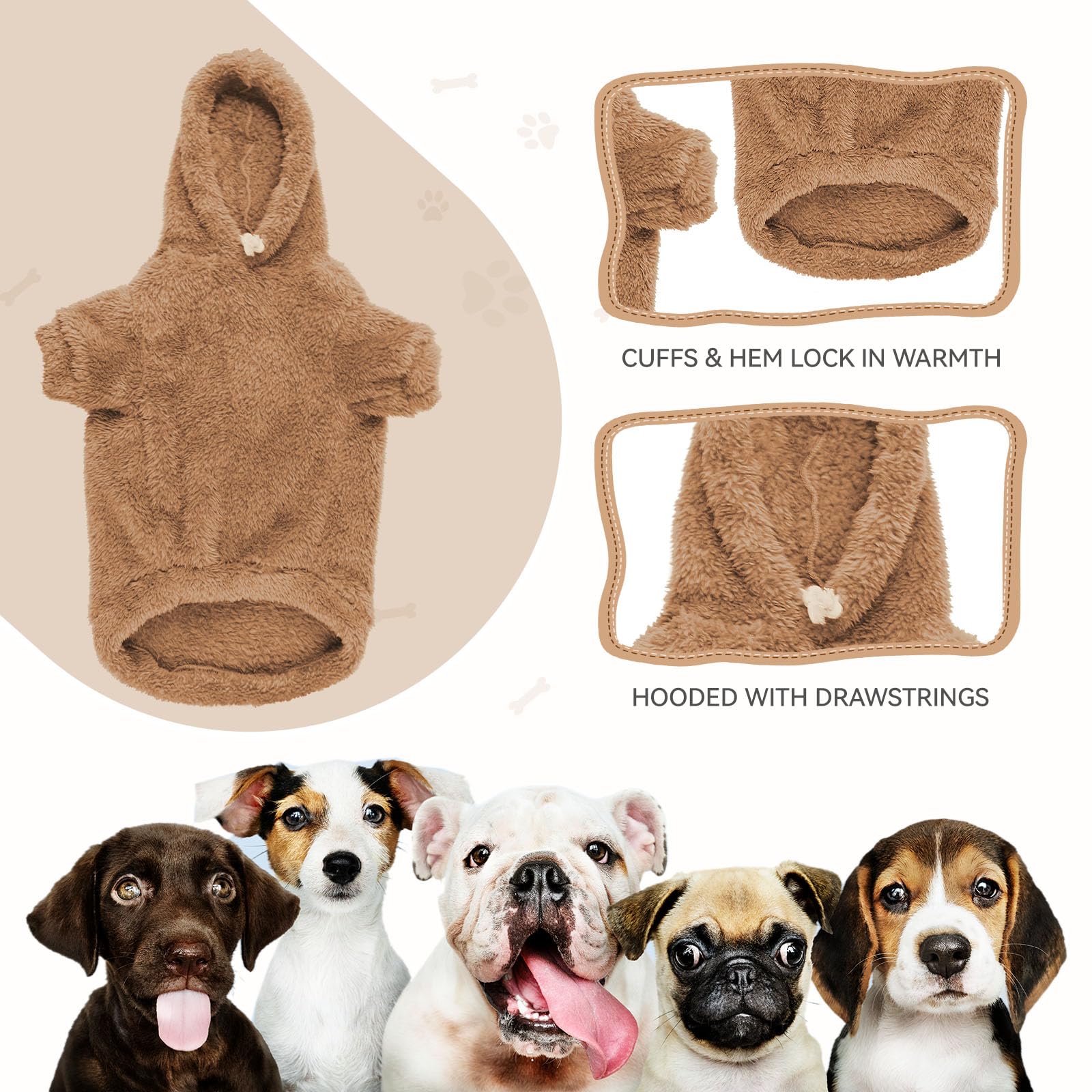 Capucha sherpa de la sudadera QDYU para paseos fríos.