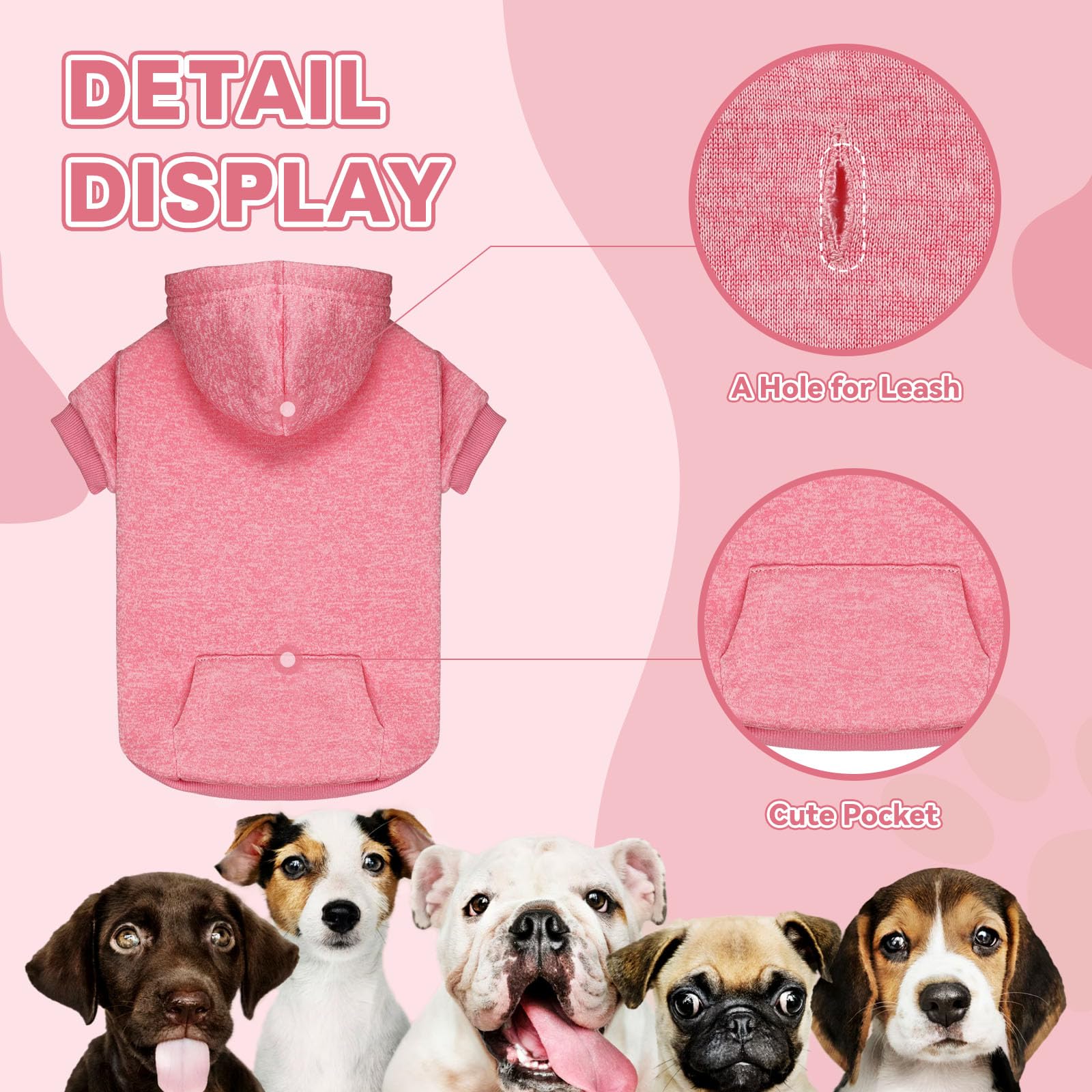 QDYU sudadera rosa con forro cálido, perfecta para paseos al aire libre.