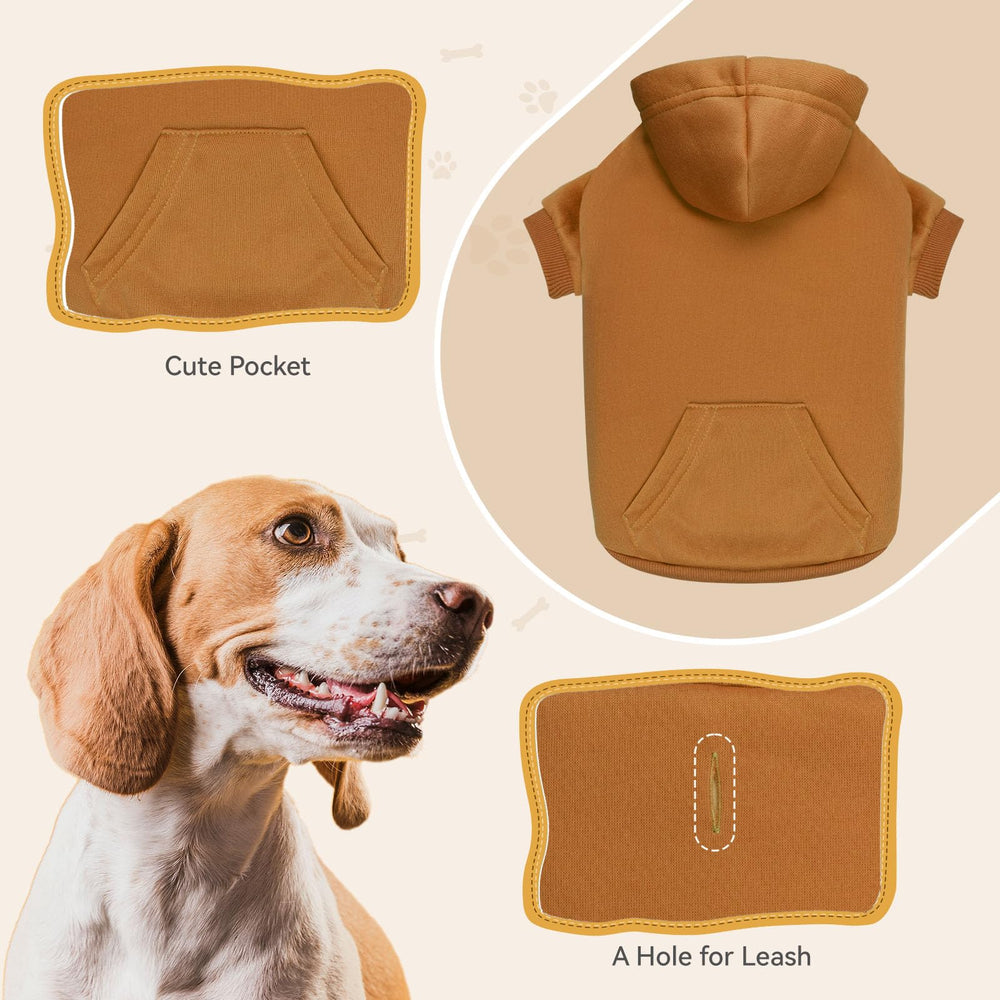 QDYU sueter para perro medio con estilo clásico en color cafe.