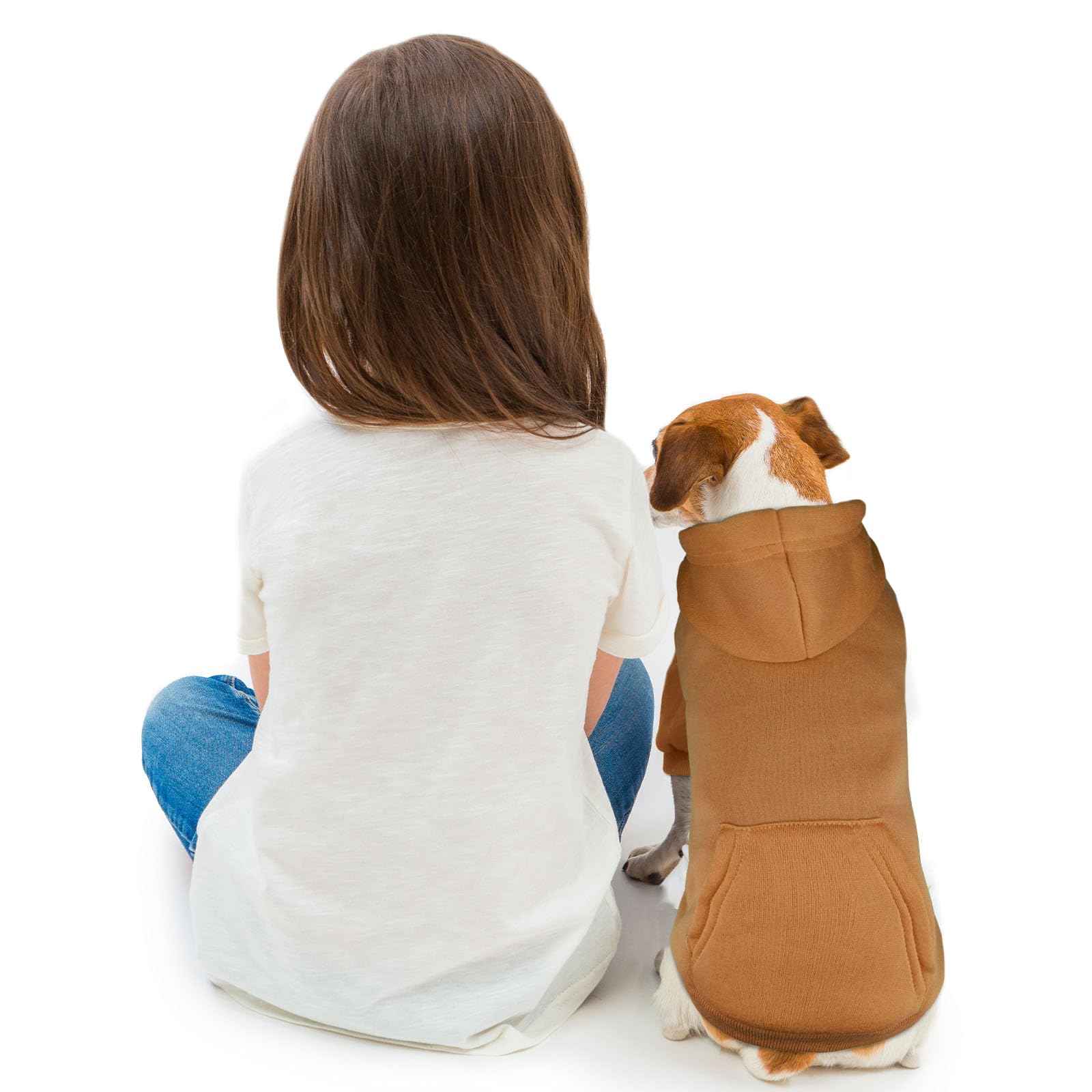 QDYU sudadera para perro medio con bolsillo práctico para premios durante paseos.