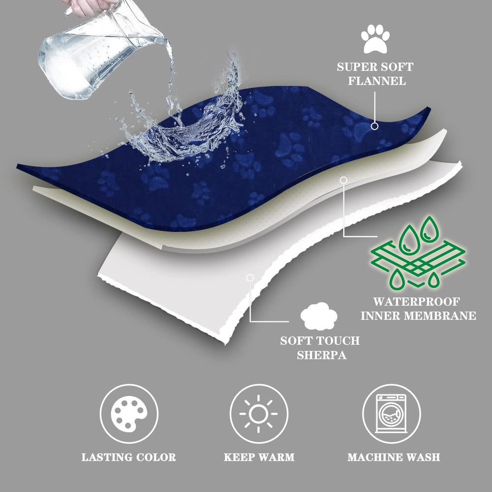 Manta Qeils doble cara sherpa-azul, cálida para todas las estaciones