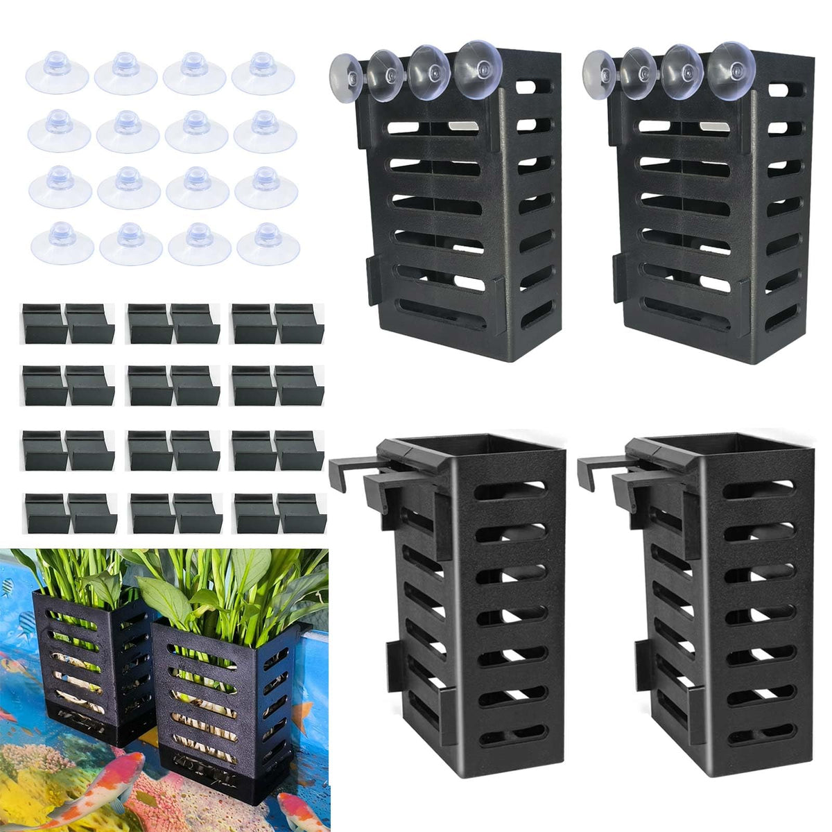 QICIKRASE cestas colgantes para plantas de acuario, ofrecen decoración estable y fresca.