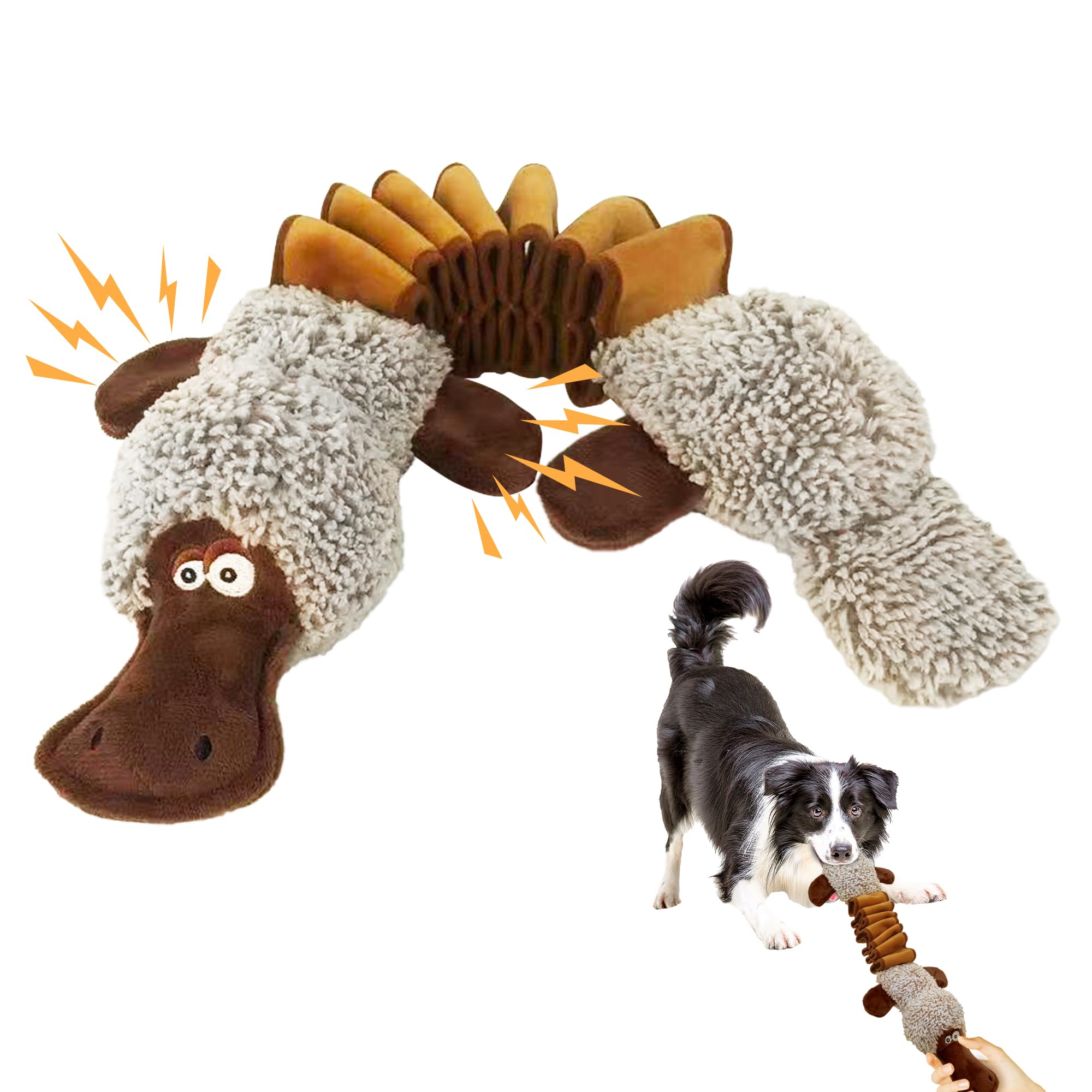 Juguete ornitorrinco de peluche Qiiiiian con sonido para perros activos.
