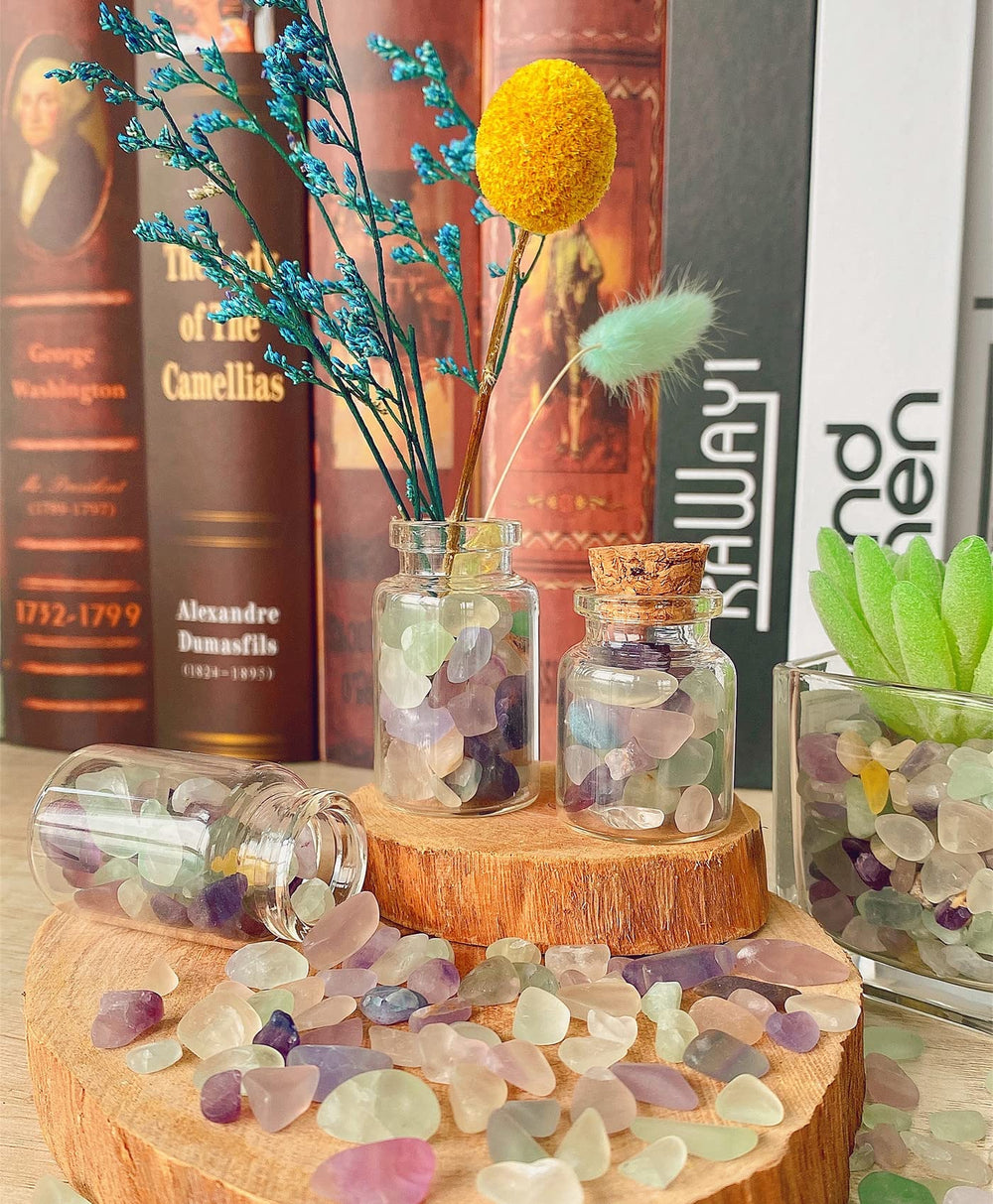 QINJIEJIE fluorita grava mini paisaje; perfecta para jardines en miniatura y suculentas.