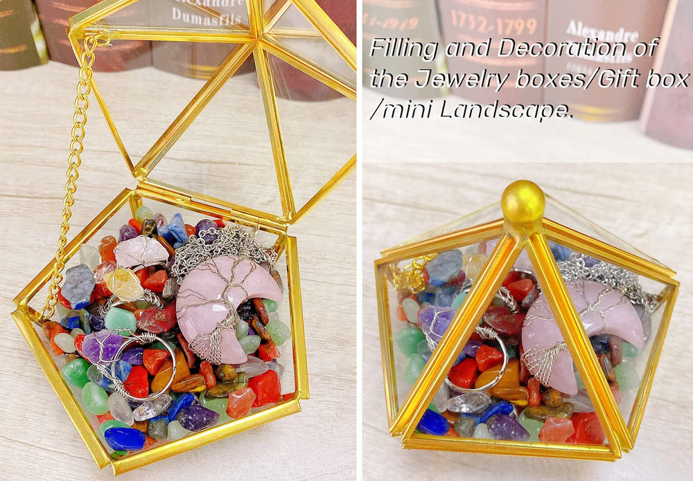 QINJIEJIE relleno de jarrón con piedras cristal para color.