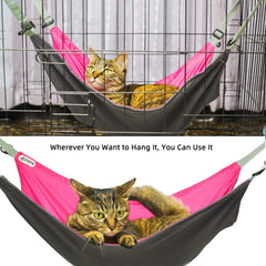 QIPAN hamaca para gato de dos piezas en rojo, instalación rápida y estable