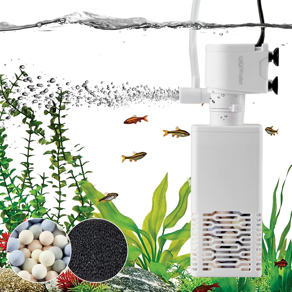 QiQiWader filtro interno para acuario mejora claridad y circulación
