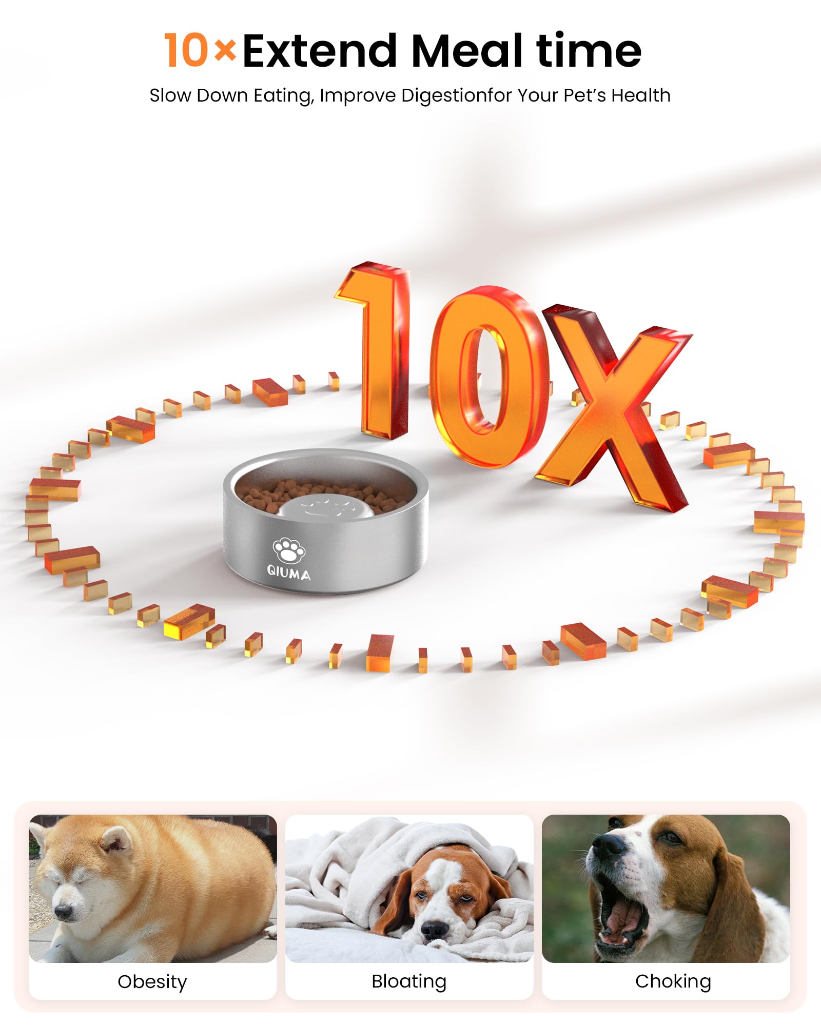 Qiuma cuenco de 3.5 tazas para perros medianos y grandes