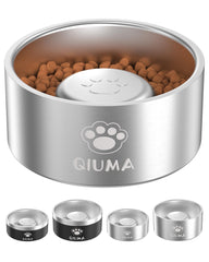 Qiuma cuenco de alimentación lenta para perros con centro elevado mejora el ritmo de comer