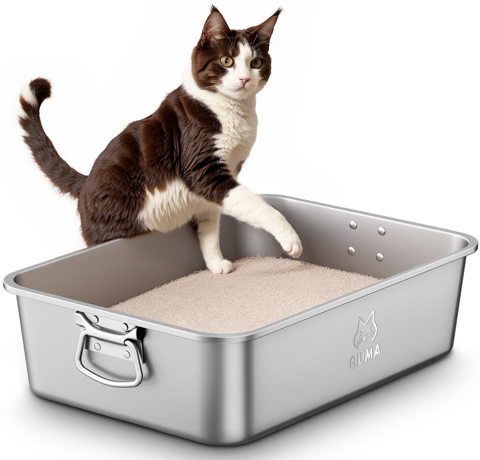 Caja Qiuma de acero inoxidable con asa, fácil de transportar y usar