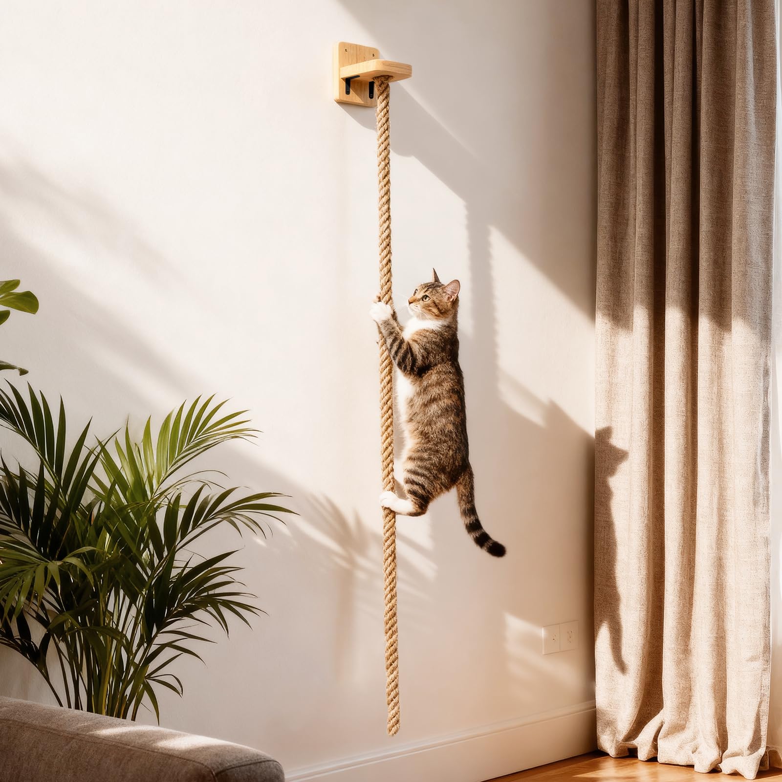 Qlfyuu estanterias pared gatos nivel 5, puntos de descanso estables