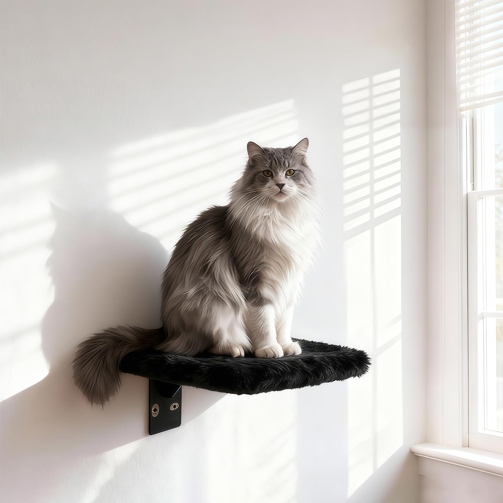 Qlfyuu estantes gato pared montaje sencillo con guía visual