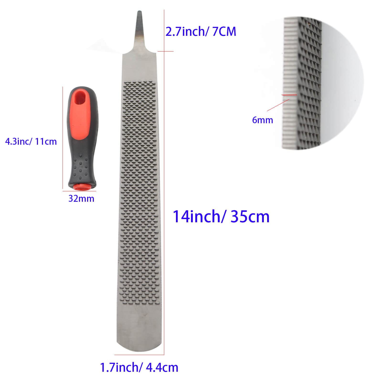Lima Qlvily de acero al carbono, mango ergonómico para agarre seguro.