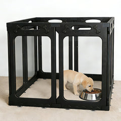 Qoility jaula para perros con puerta, visión 360° para vigilar a tu mascota.