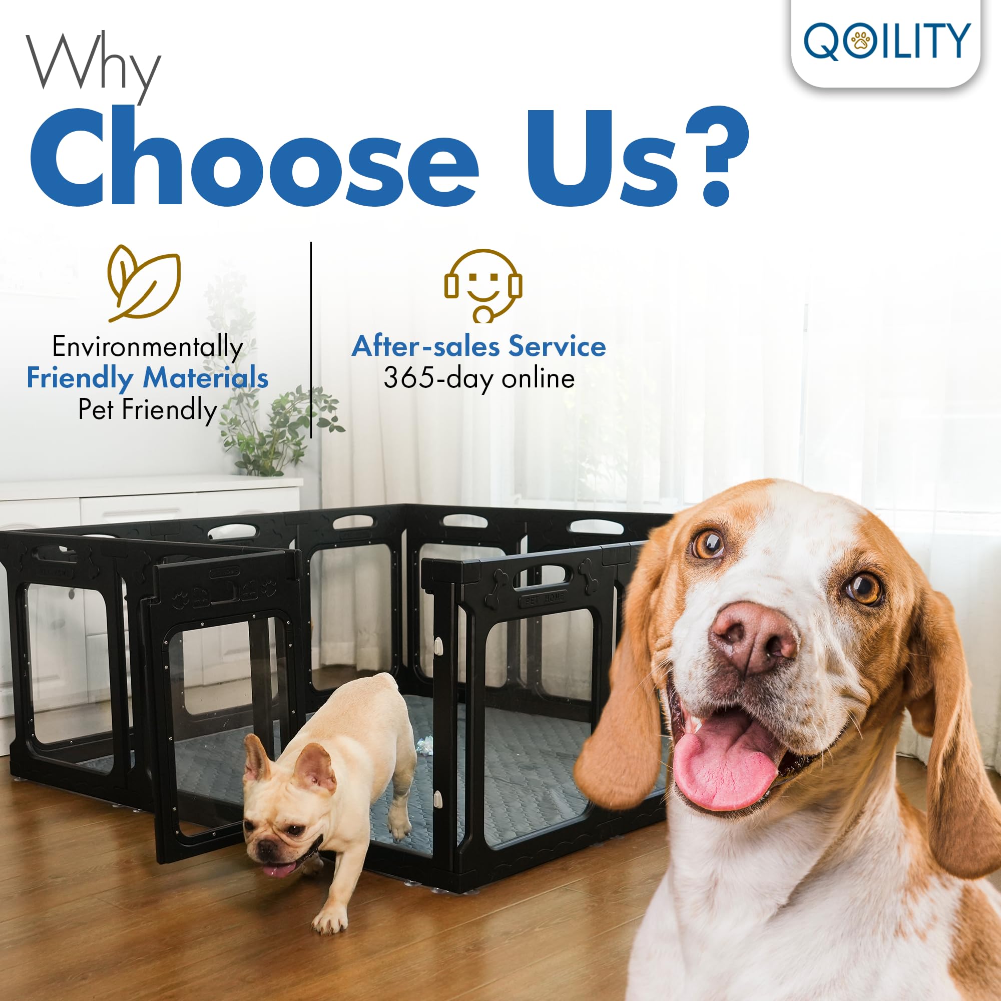 Uso en casa con cachorros gracias al diseño modular de Qoility.
