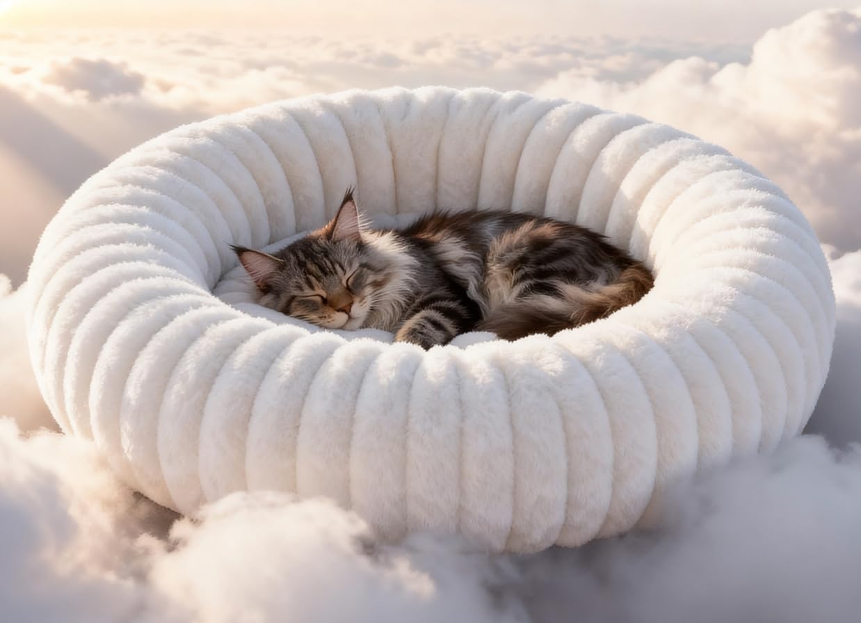 Cama para gato QOKO auto-calentante ofrece calor seguro sin electricidad.