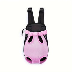 QQLe mochila porta-perros con malla frontal ofrece visibilidad y ventilación para tu mascota.