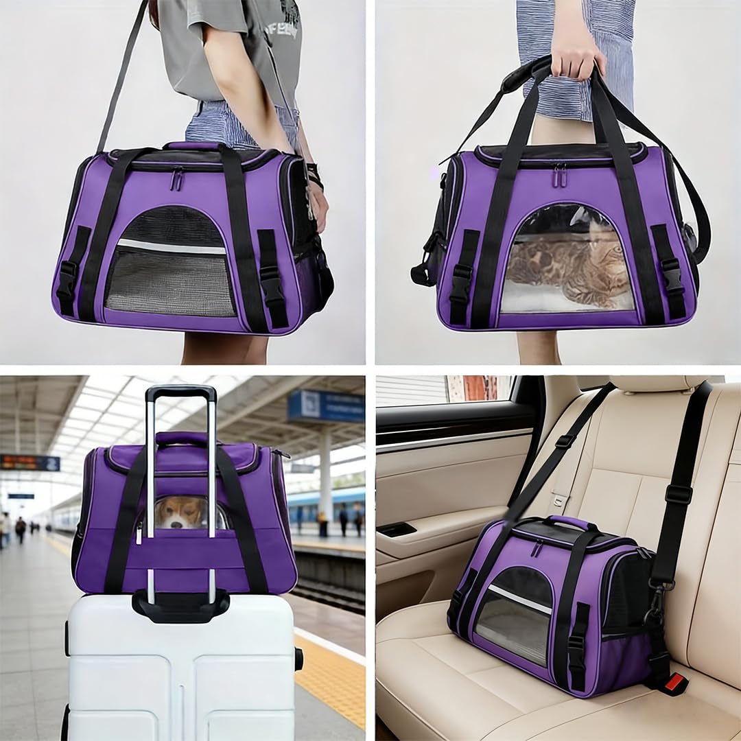 QQLe transportín para perros con malla aireada, comodidad durante el traslado.