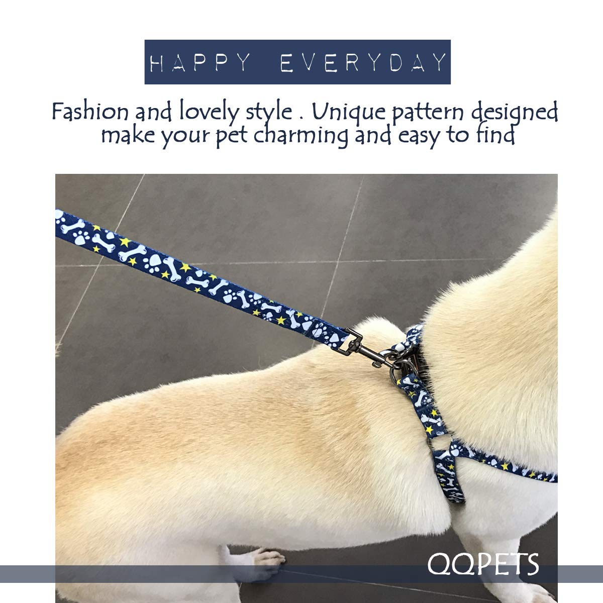 QQPETS arnés con dos correas ajustables para ajuste cómodo