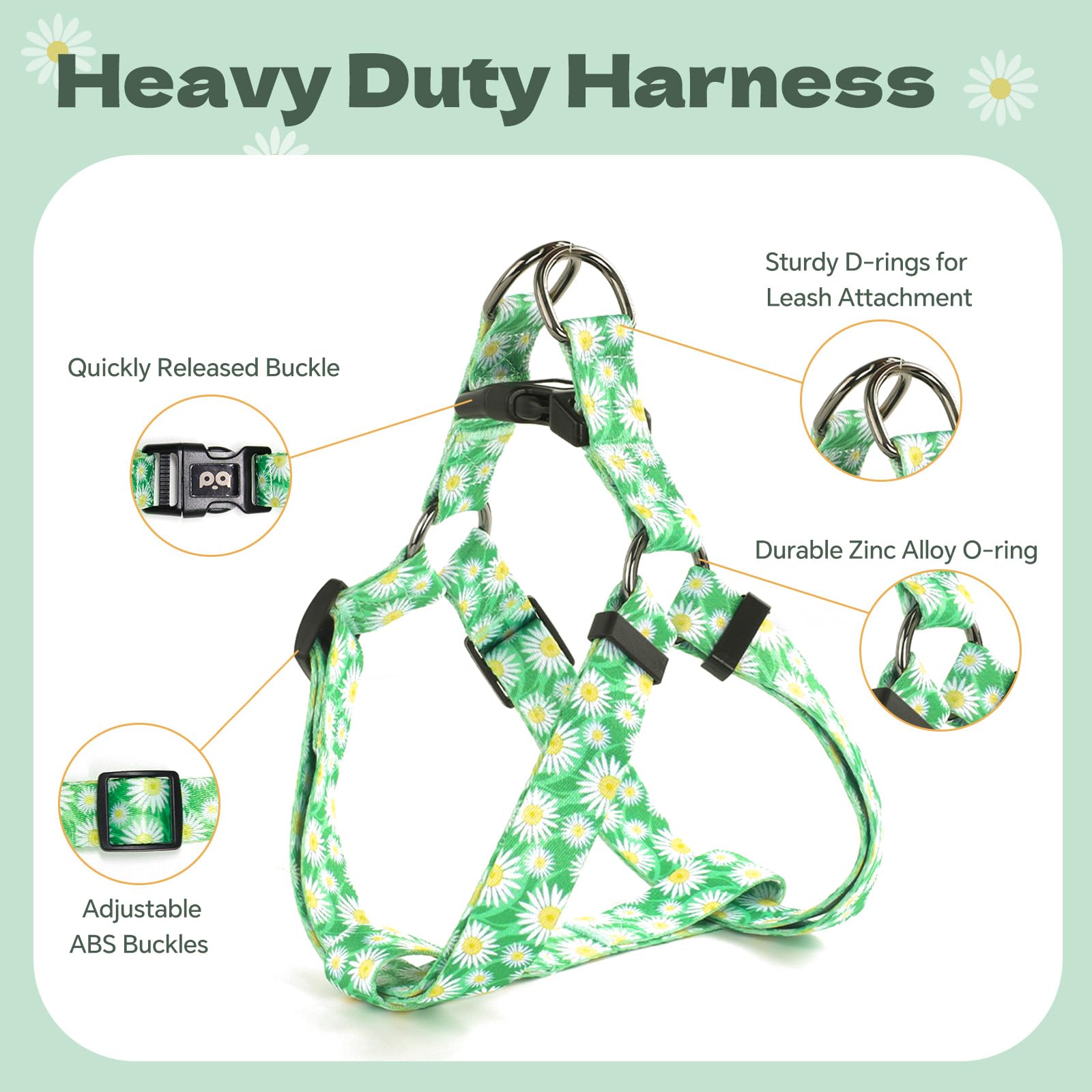 QQPETS arnés diseño patrón llamativo para estilo en cada paseo.