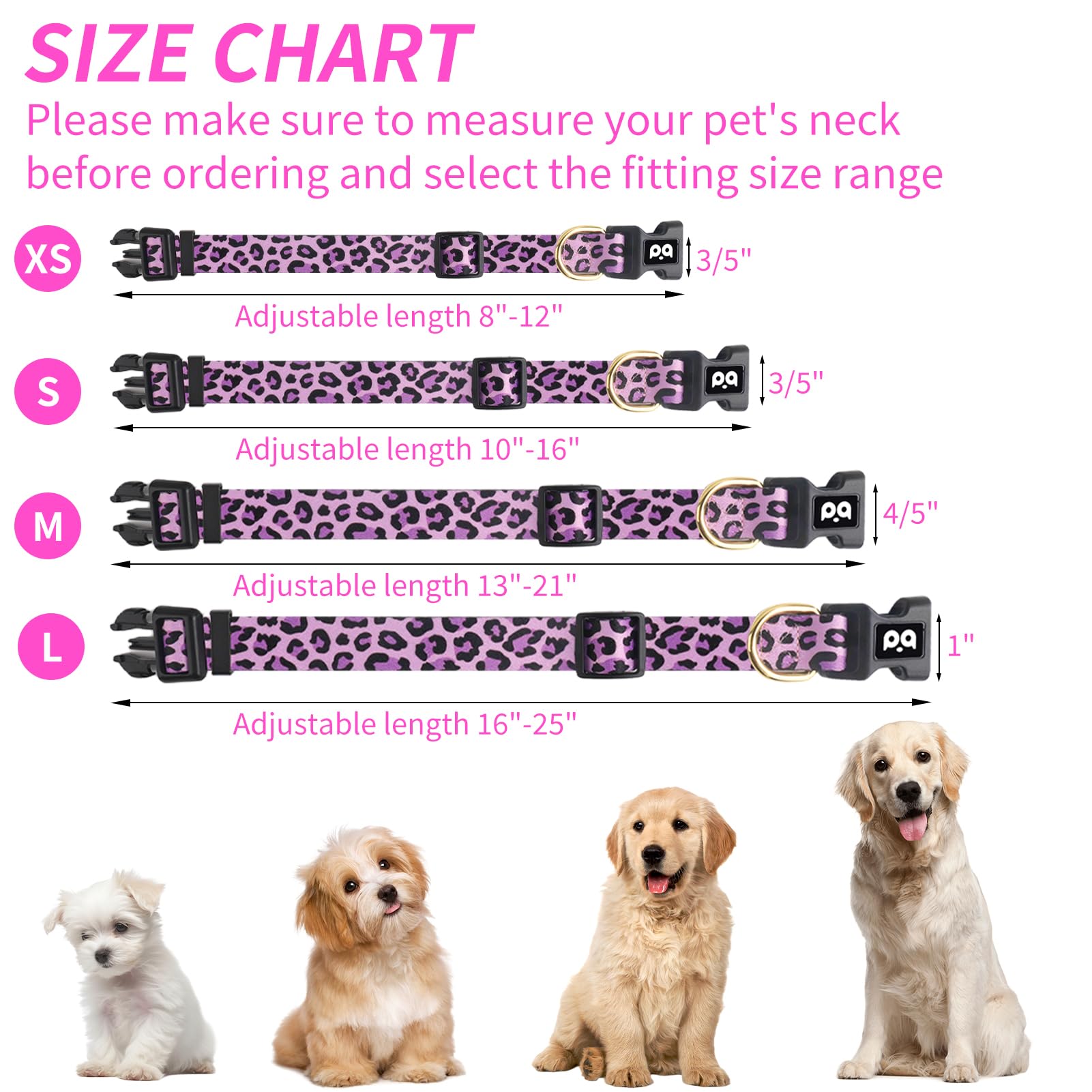 QQPETS collar ajustable con estampado floral, fácil de combinar con la correa.