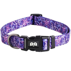 QQPETS collar ajustable con diseño floral rosa multicolor, ideal para paseos diarios