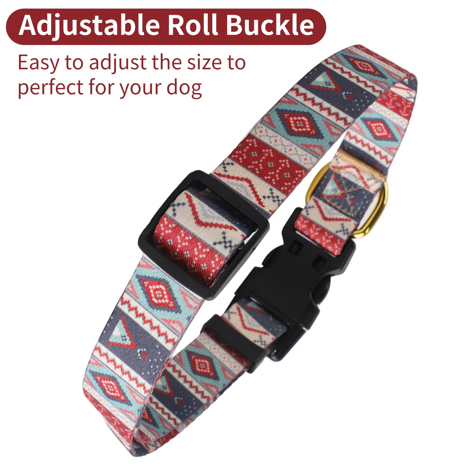 QQPETS collar con anilla de zinc resistente para mayor durabilidad