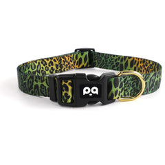 Collar QQPETS ajustable con estampado floral rosa para paseos seguros.