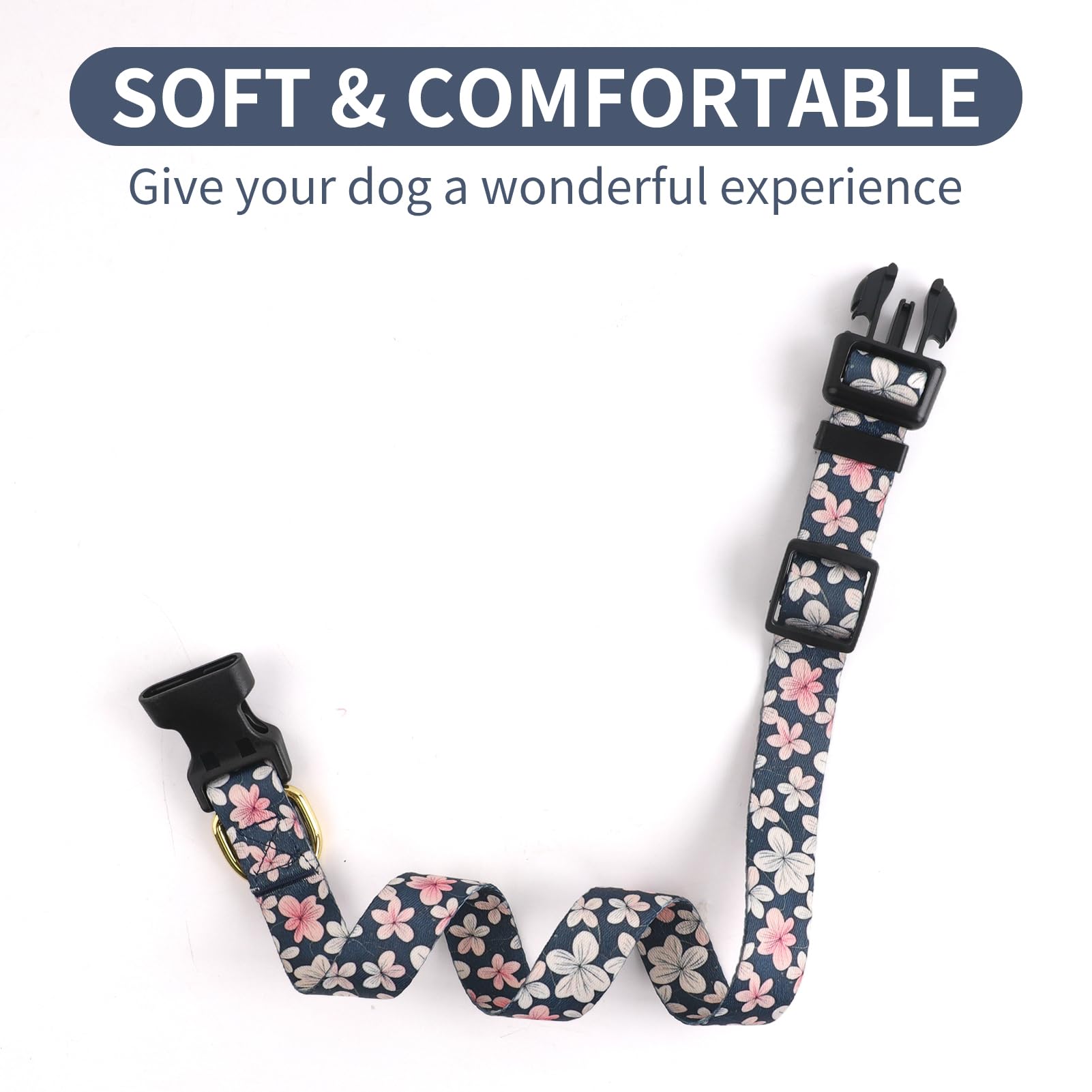 QQPETS collar con patrón multicolor ideal para caminar al aire libre.
