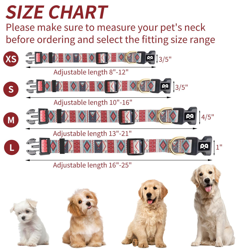 QQPETS collar ajustable para perros de todas las tallas, cómodo y seguro
