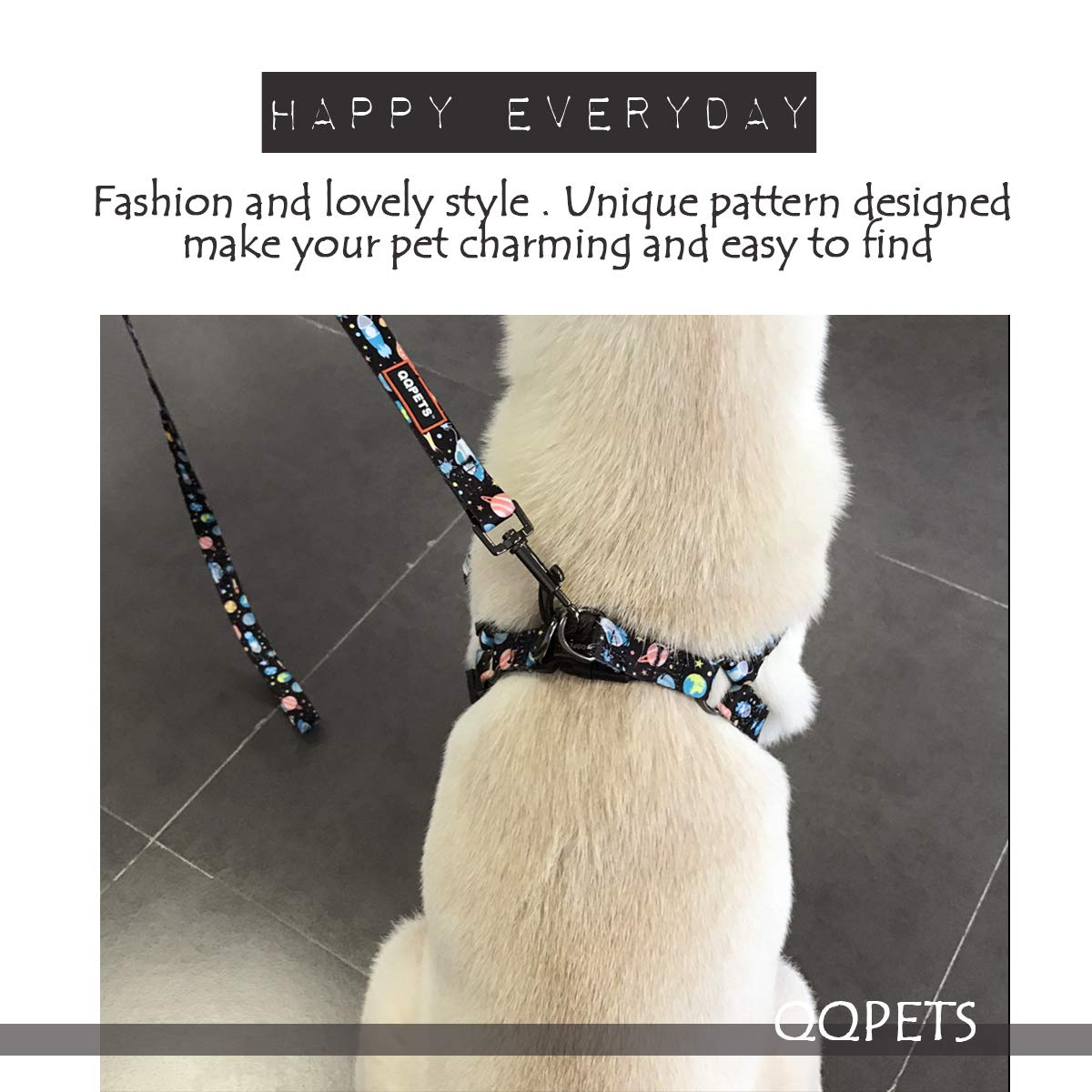 QQPETS diseño anti-torsión, evita enredos durante el paseo.