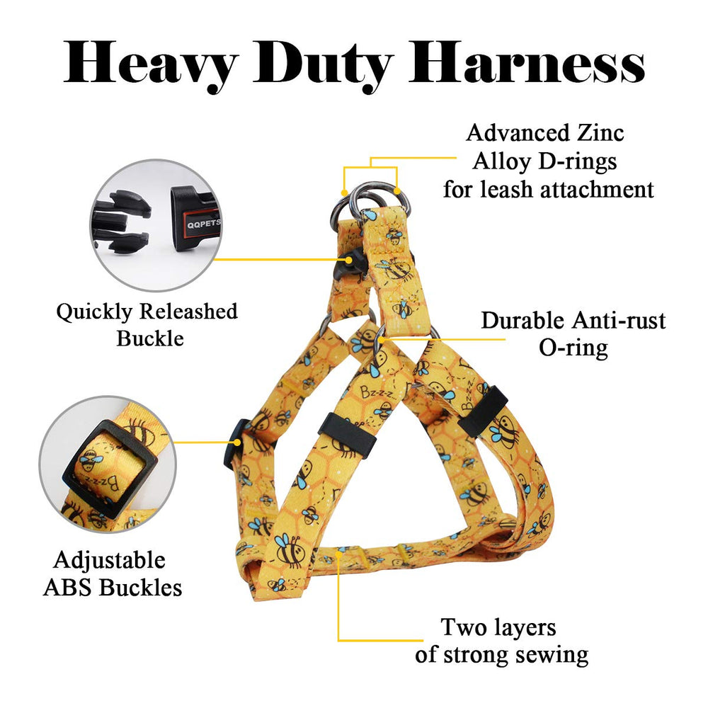 QQPETS back-clip harness reduces twisting during outdoor walks.