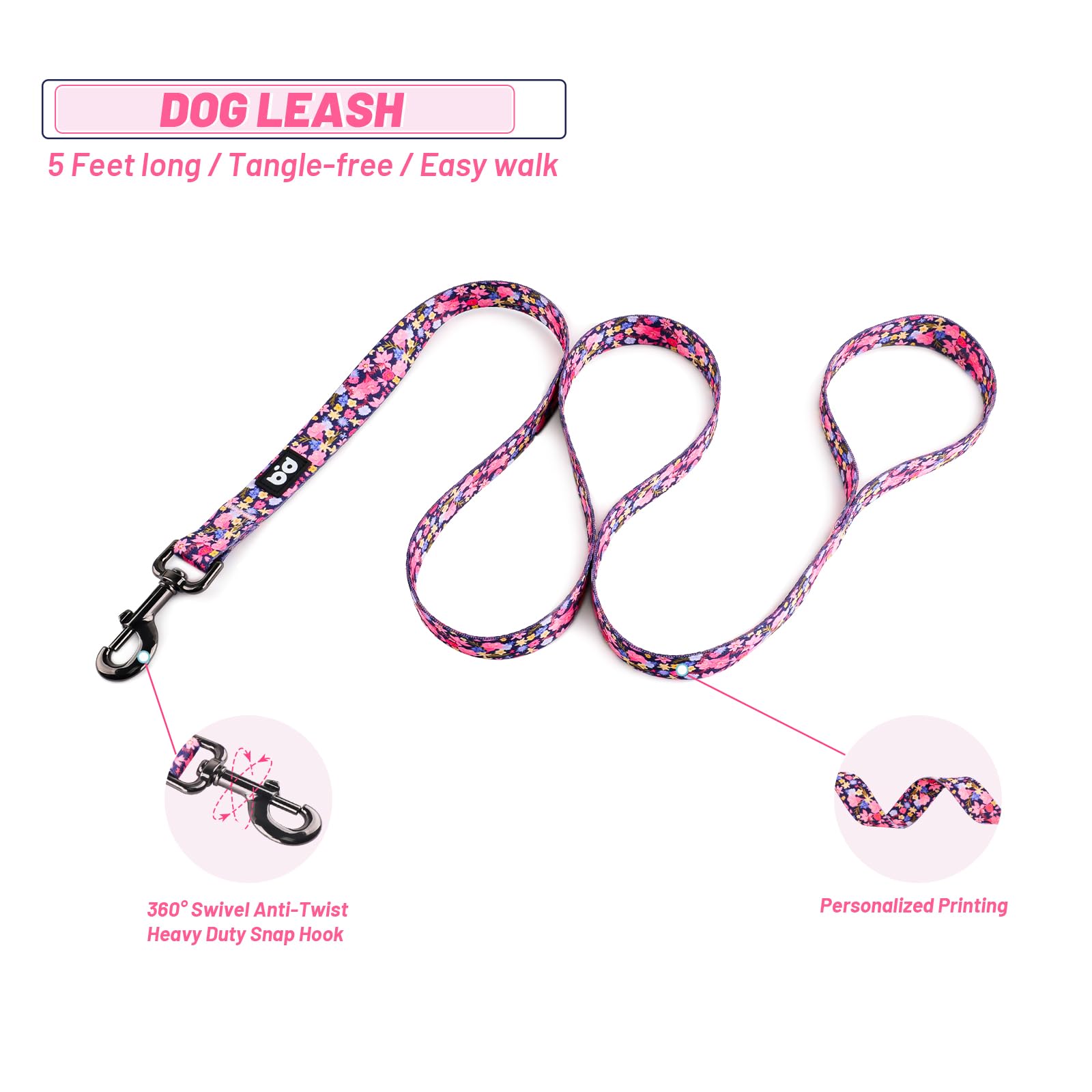 QQPETS material poliéster suave ofrece comodidad al cuello del perro