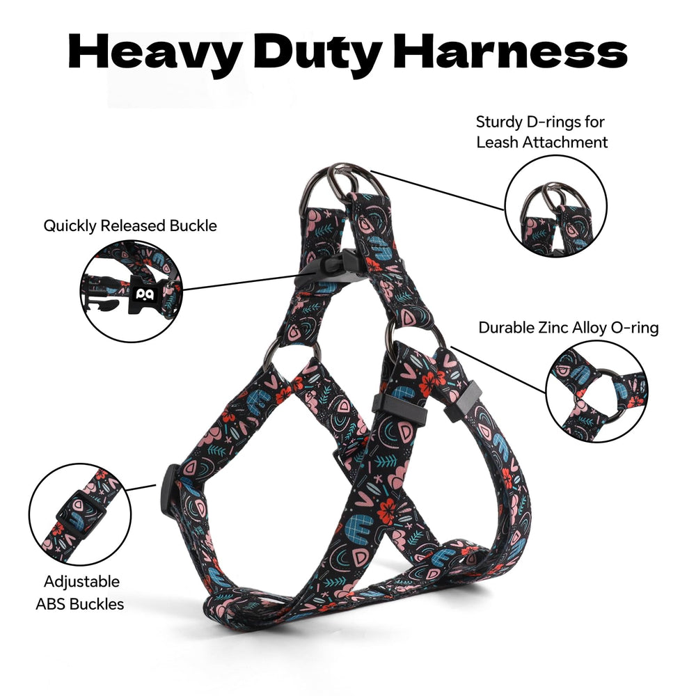 QQPETS material-polyester-arnes, tacto suave y cómodo.
