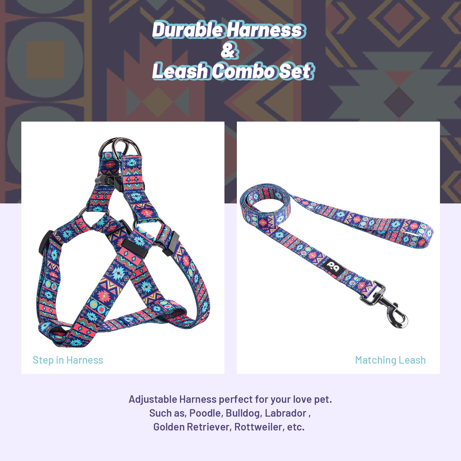 QQPETS perro con conjunto de paseo cómodo y estable.