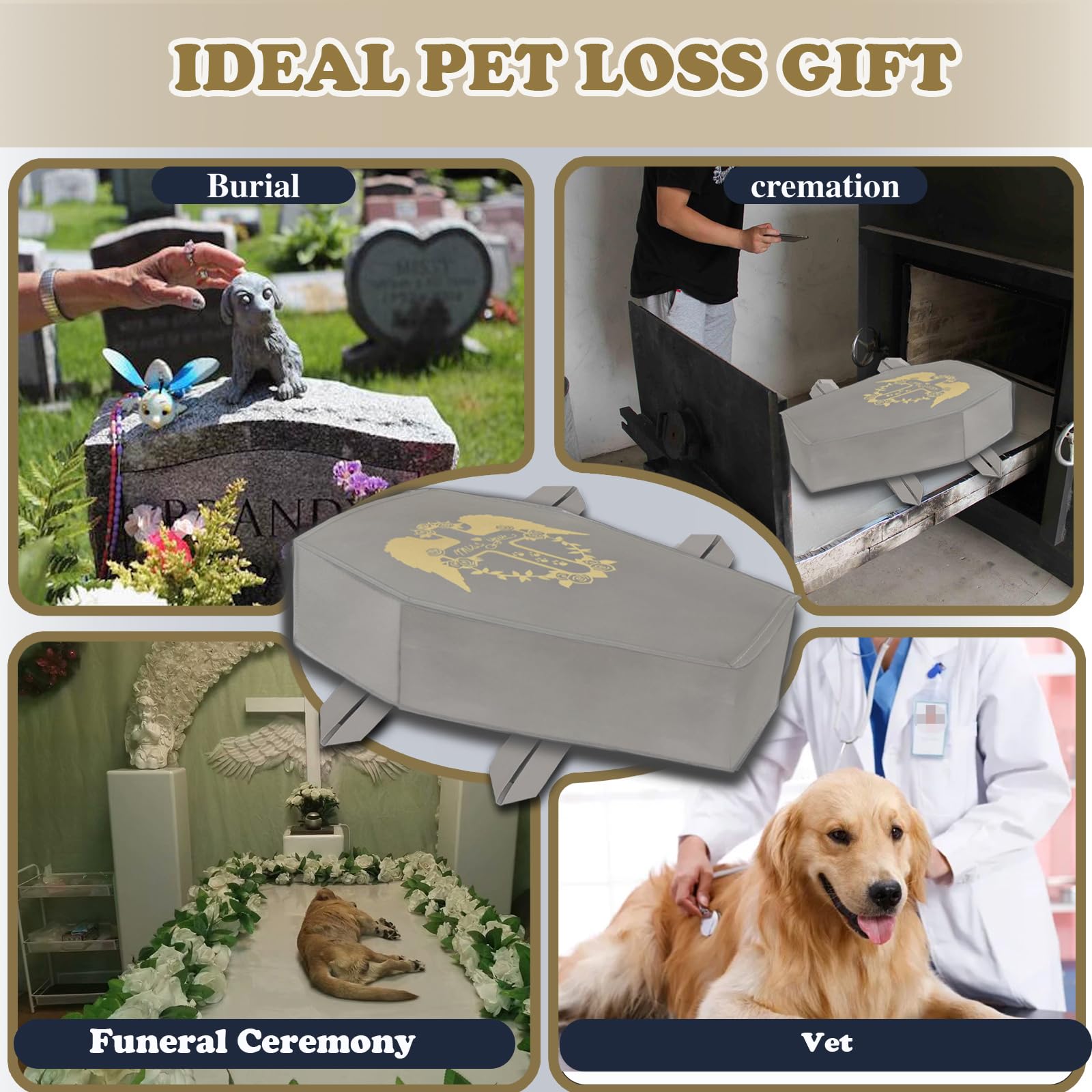 QQW bolsa funeraria mascotas cierre doble: manejo ligero y cómodo