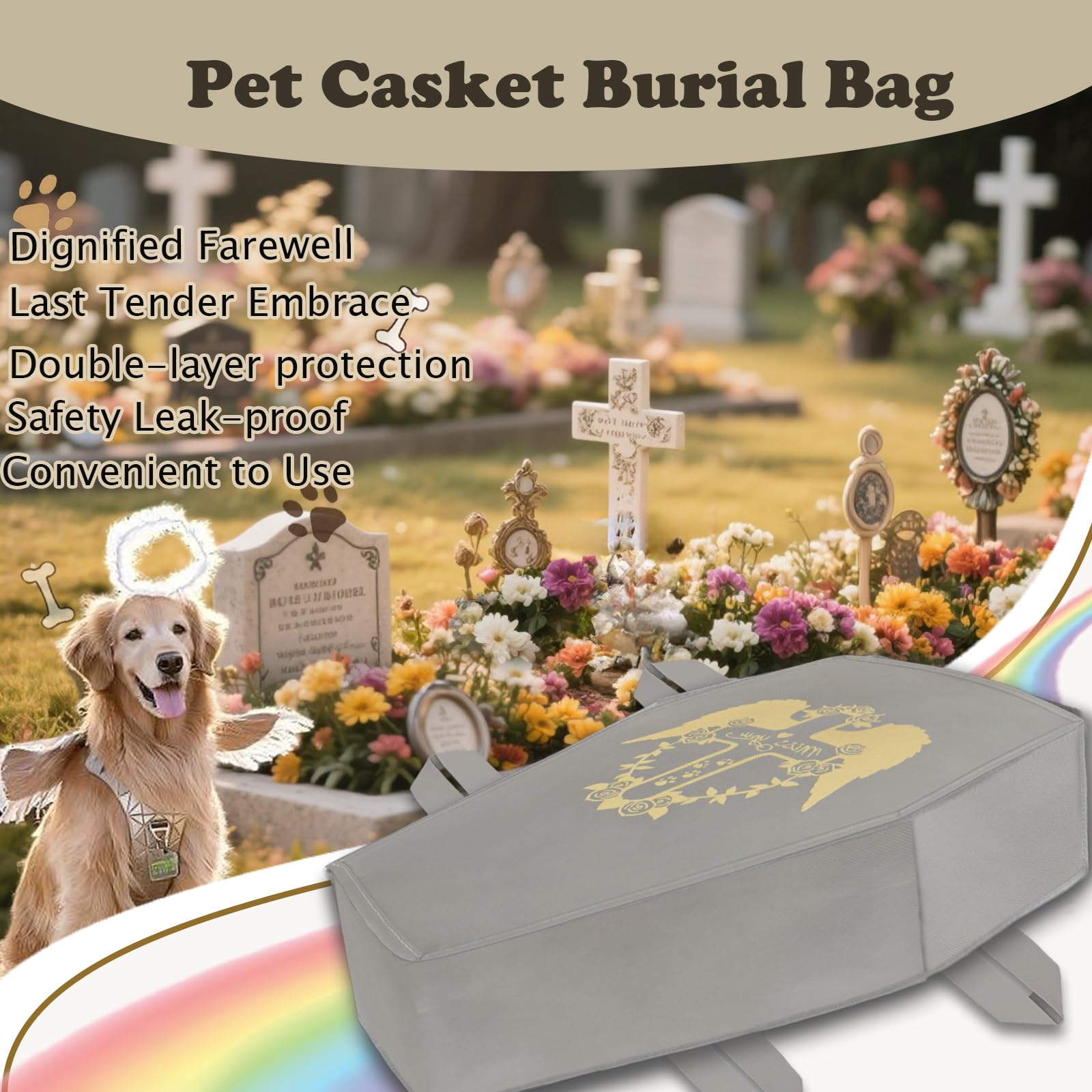QQW bolsa funeraria mascotas personalización superficie: memorial único con mensajes