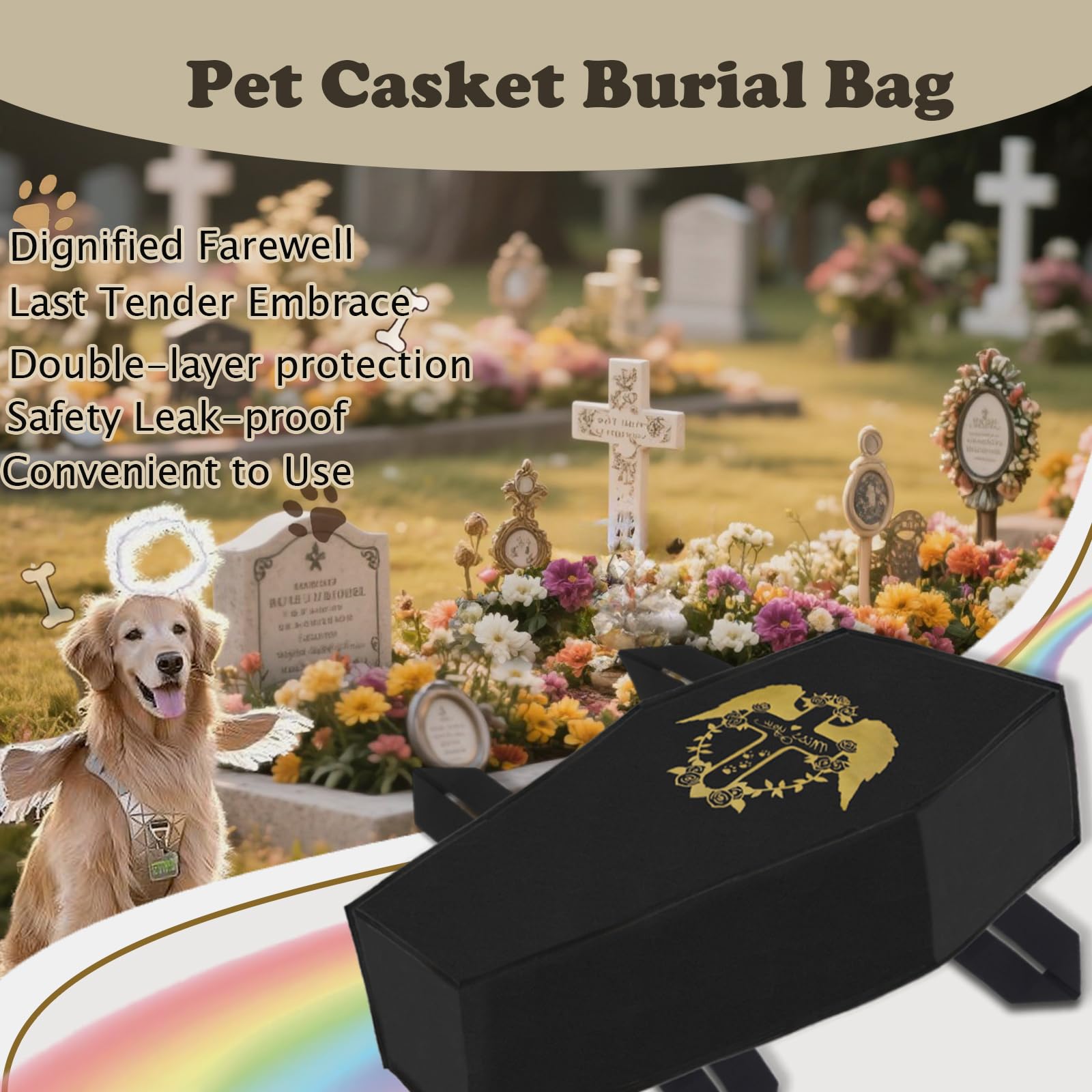 QQW uso-amplio-para-mascotas: apto para funerales, cremación y entierro.