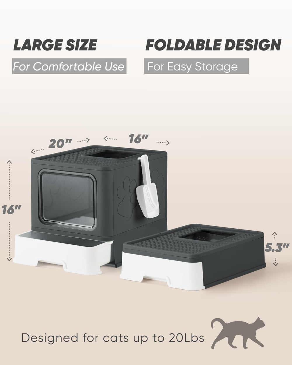 Qualasision caja de arena cerrada plegable y portátil para guardado fácil