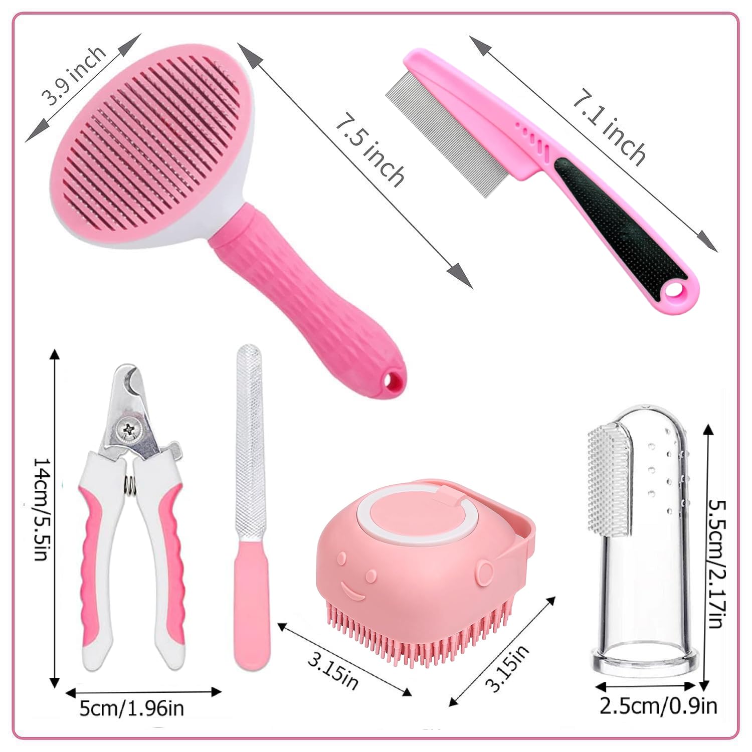 Qubccum kit grooming, bolsa almacenamiento rosa para organizar herramientas