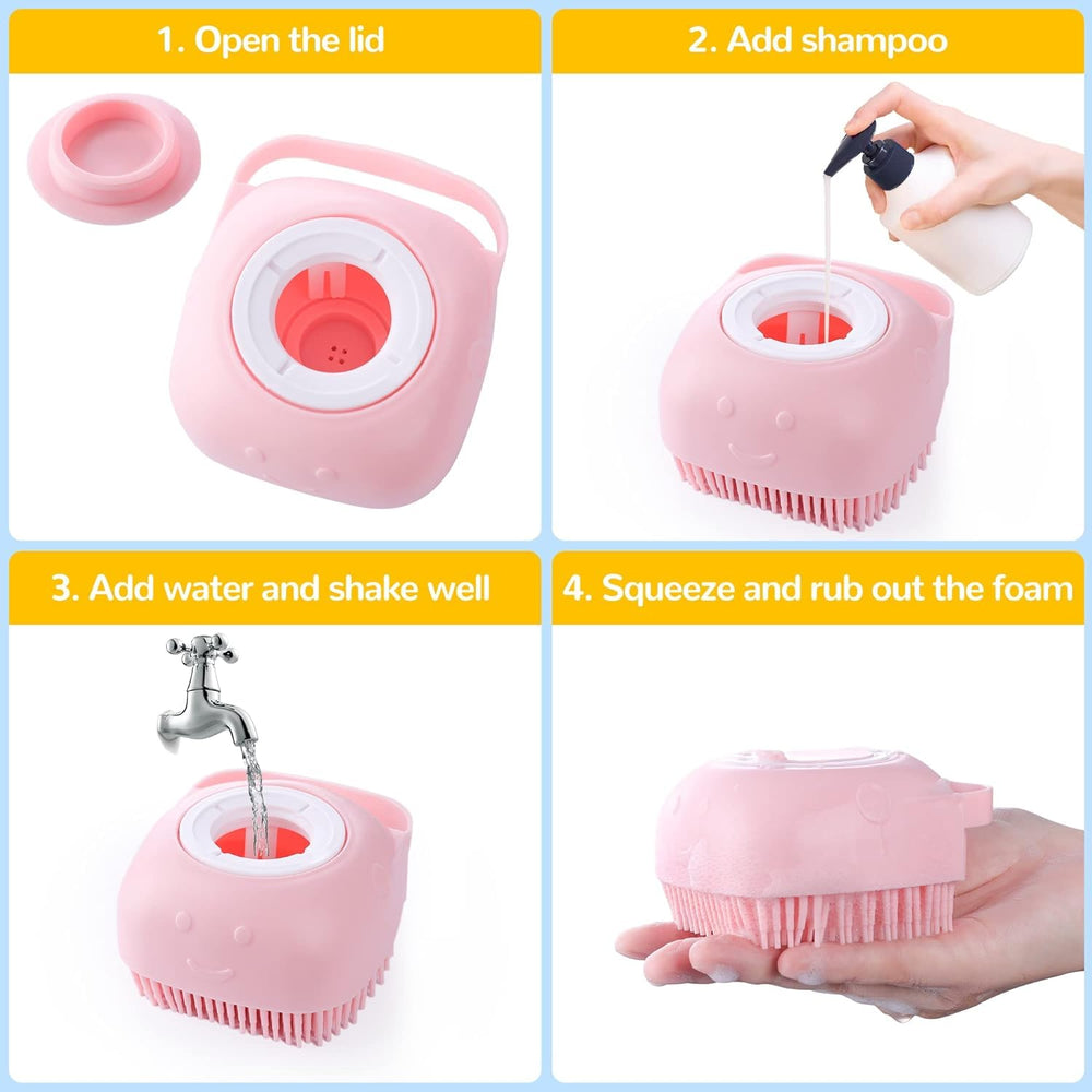 Qubccum kit grooming, cepillo baño para masaje relajante