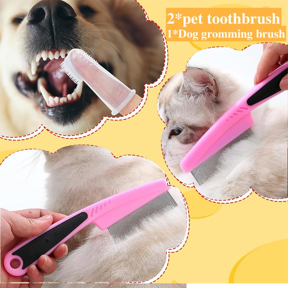 Qubccum kit grooming, cepillos dedo para higiene bucal diaria