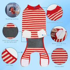 Quearn dos estilos de camiseta de recuperación para perros, diseño versátil y cómodo para diferentes etapas.