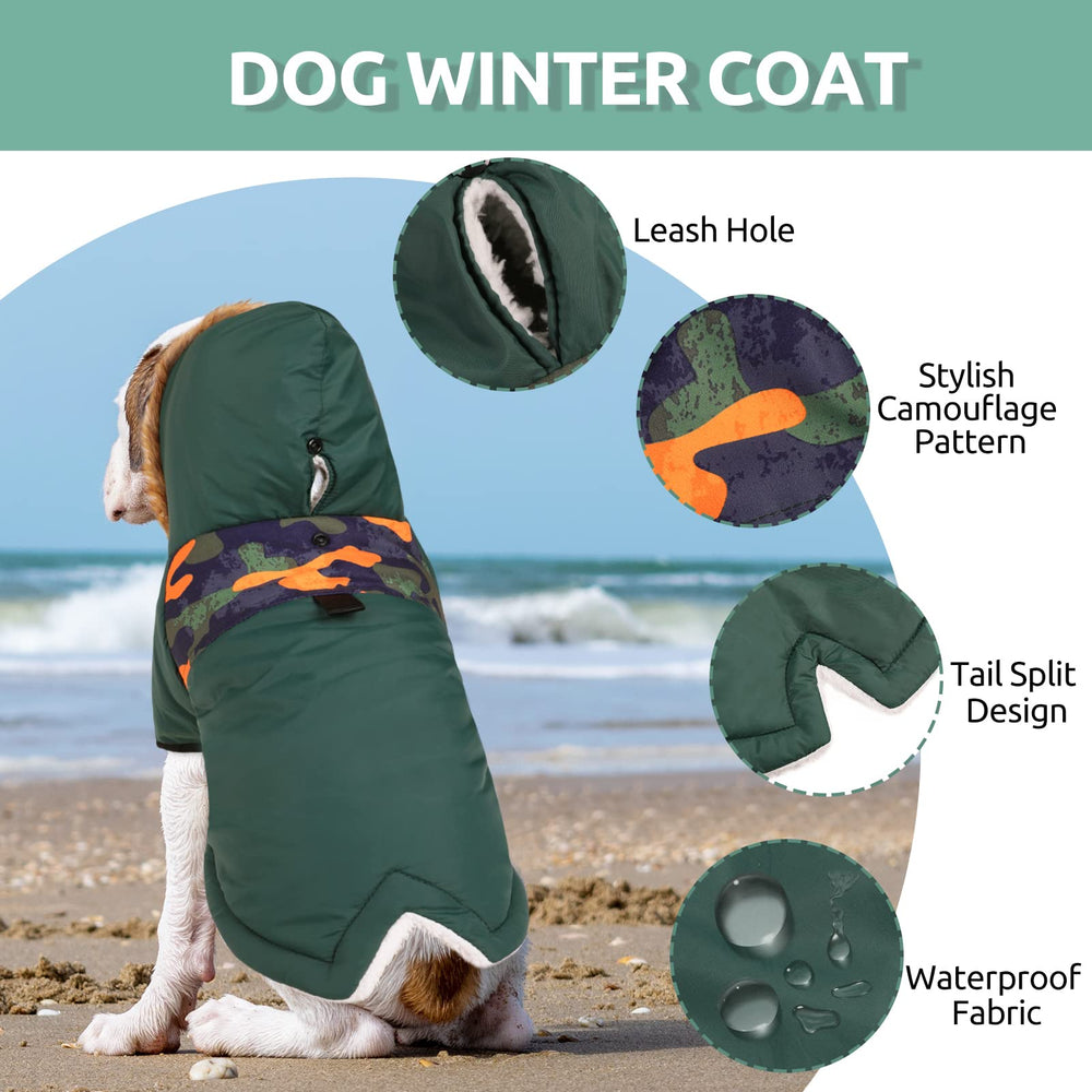 Queenmore abrigo para perro, forro acolchado interior para mayor calidez y comodidad