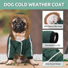 Queenmore abrigo para perro con camuflaje y capucha, protección adicional contra el viento