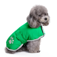 Queenmore capa-perro-invierno-verde vista frontal, cómodo para paseos en clima frío.